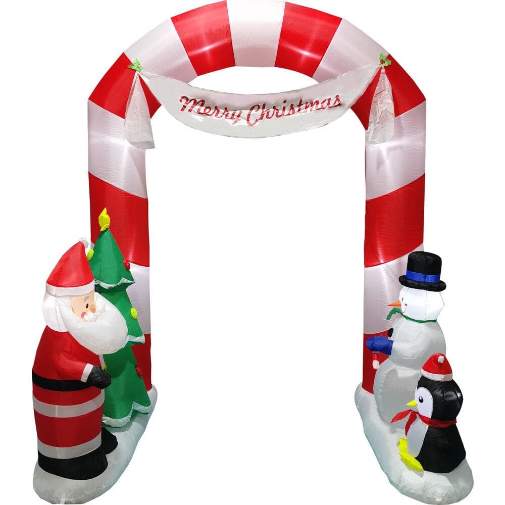 8-Ft. Tall Prelit Candy Cane Arch Inflatable