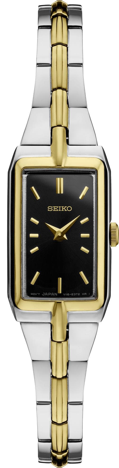Ladies Essential TT Black Dial Baguette