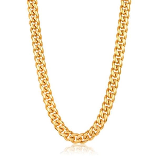Gold Stainless Steel Curb Link Necklace