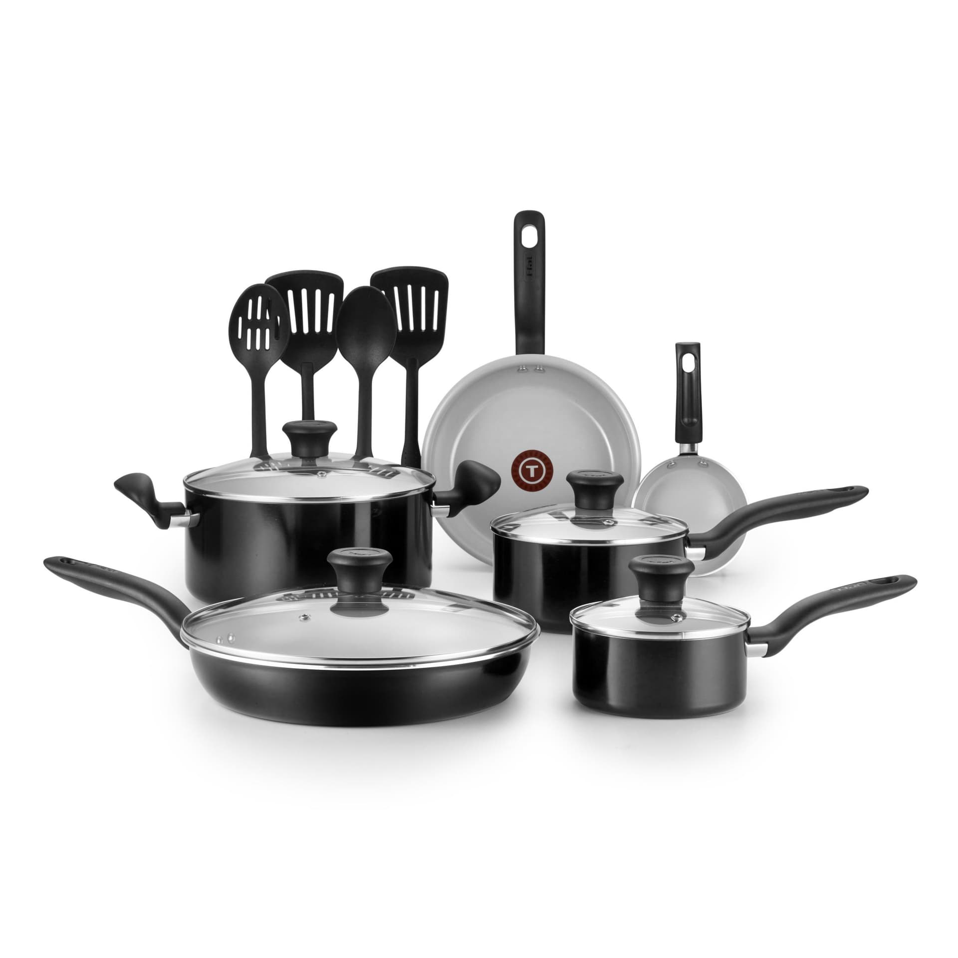 Initiatives Ceramic 14-Piece Cookware Set - Black