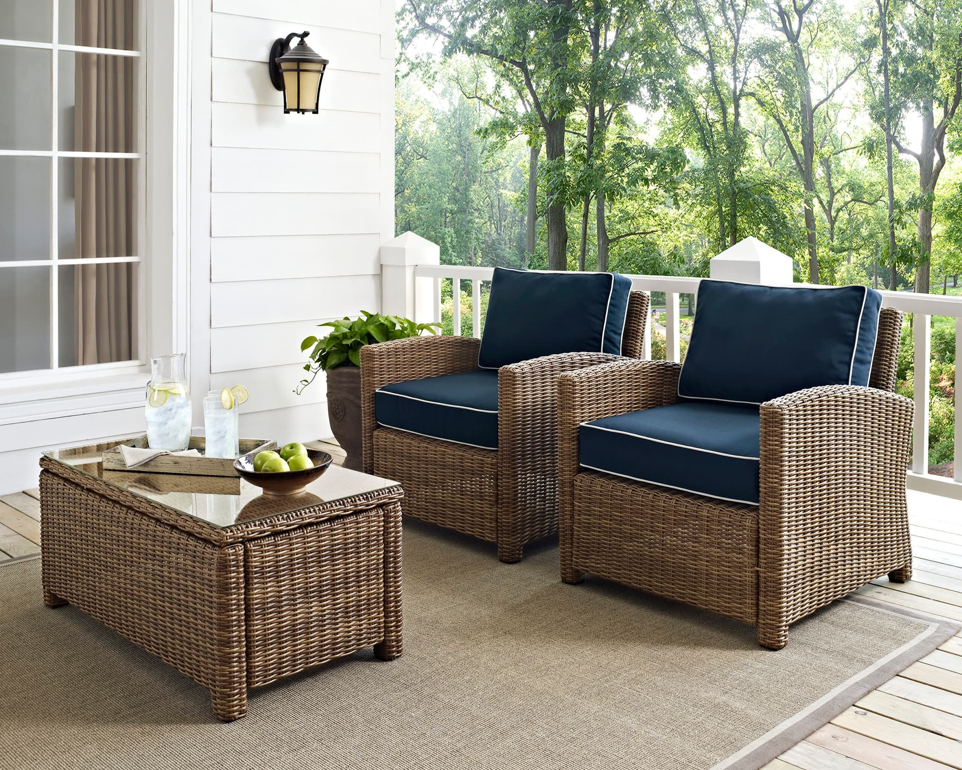 Bradenton 2Pc Wicker Outdoor Chair Set