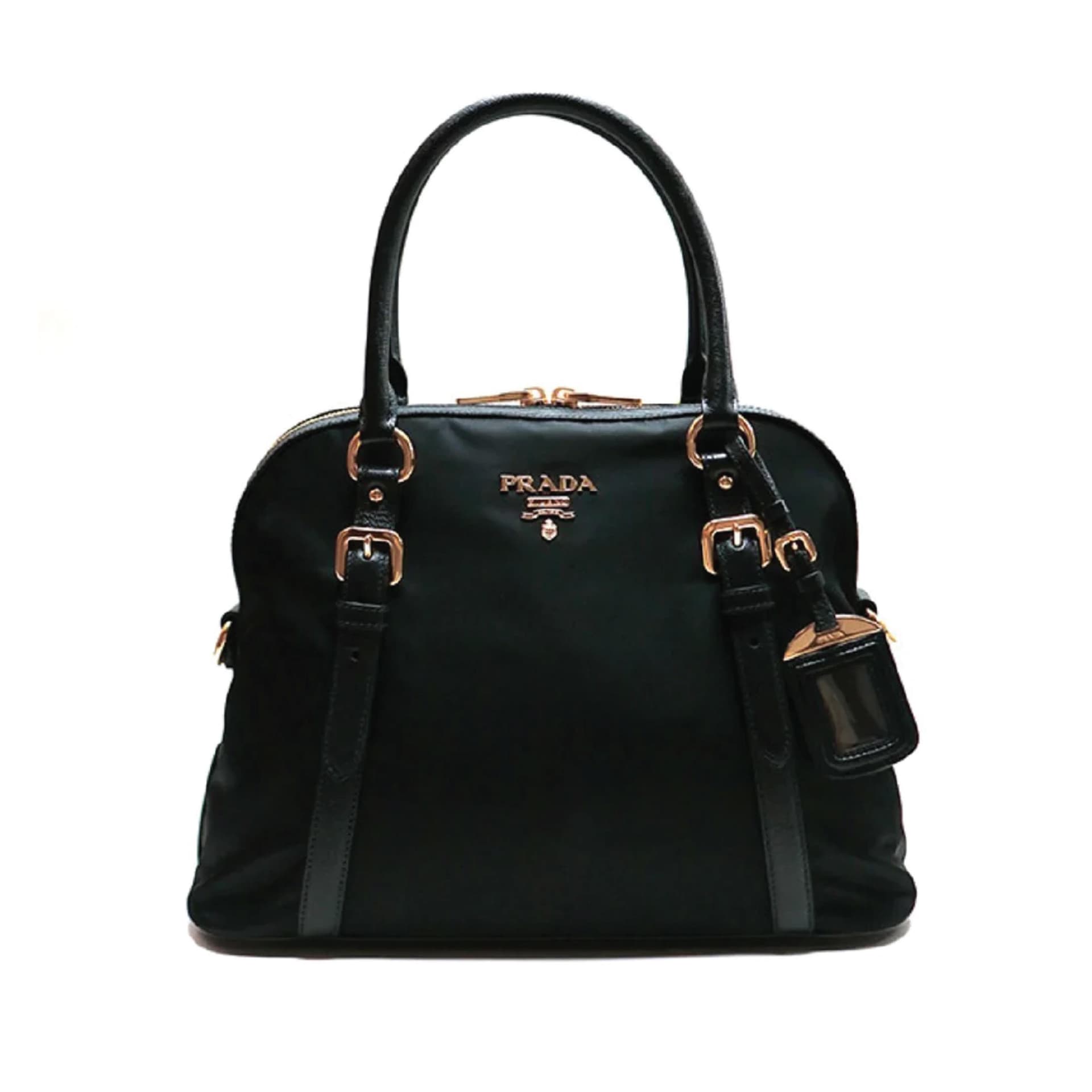 Tessuto Nylon Saffiano Leather Satchel