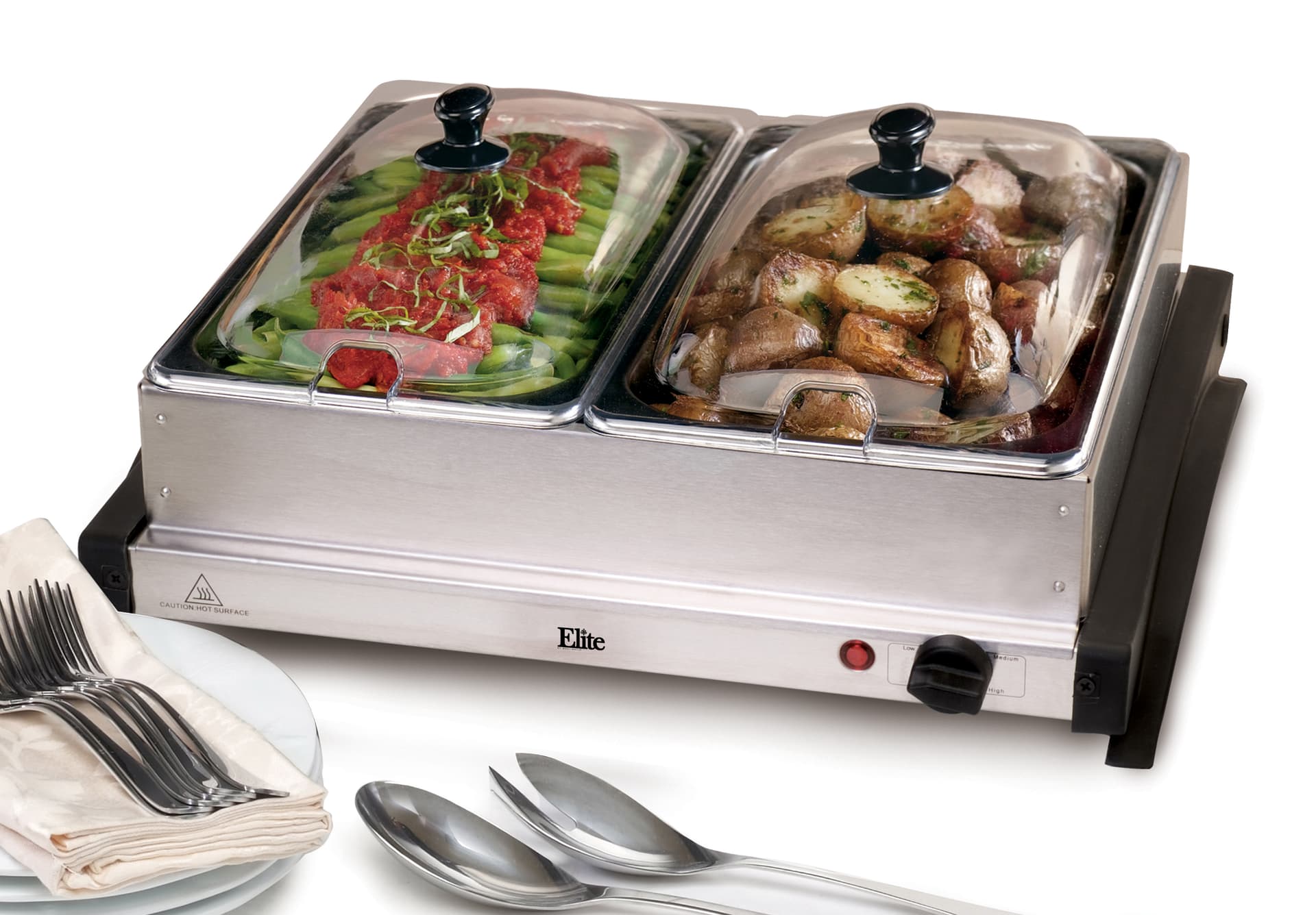 5qt Dual Stainless Steel Buffet Server