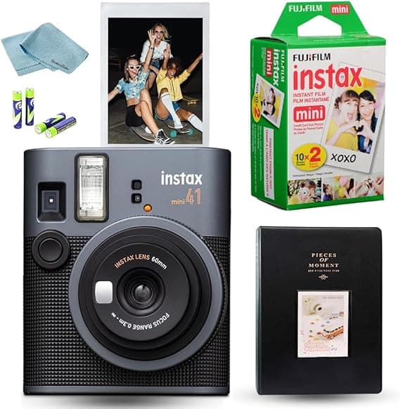 Instax Mini 41 Instant Photo Camera Bundle Black
