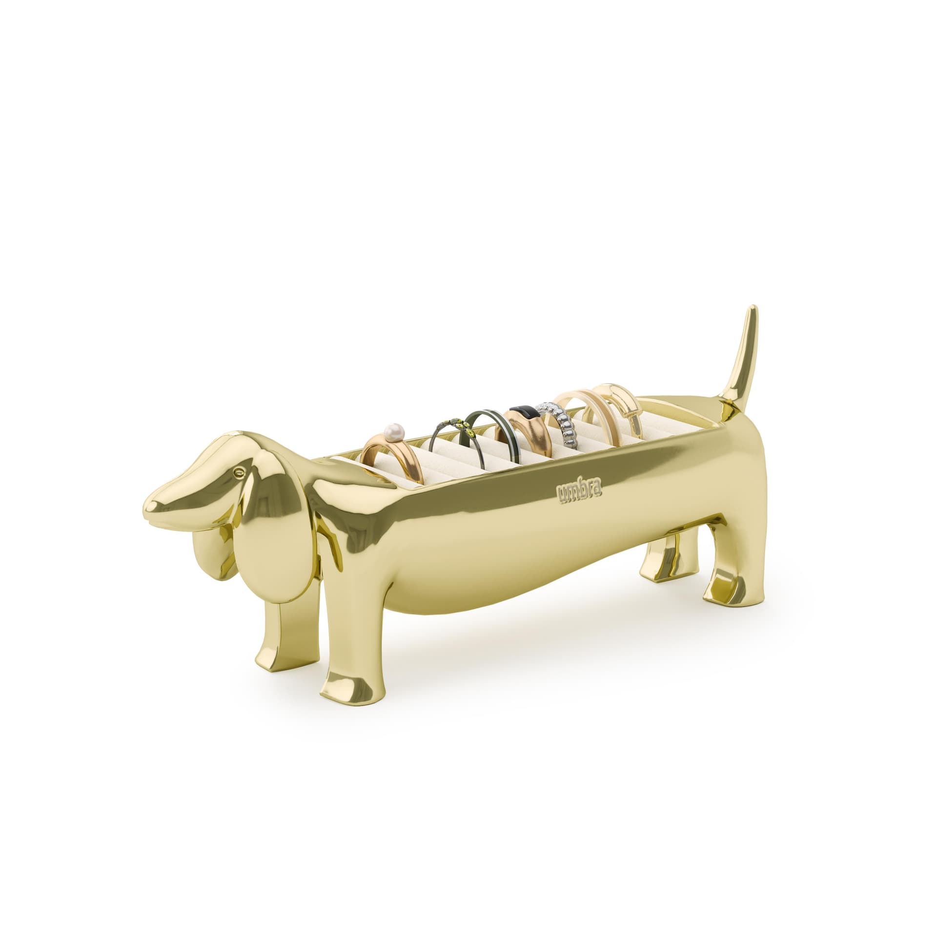 Dachsie Ring Holder Brass