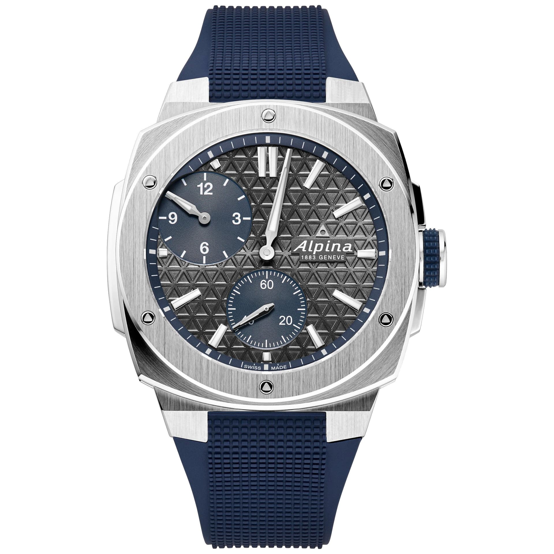 Men's Alpiner Extreme Regulator Automatic Navy Rubber Strap Watch Gray Dial