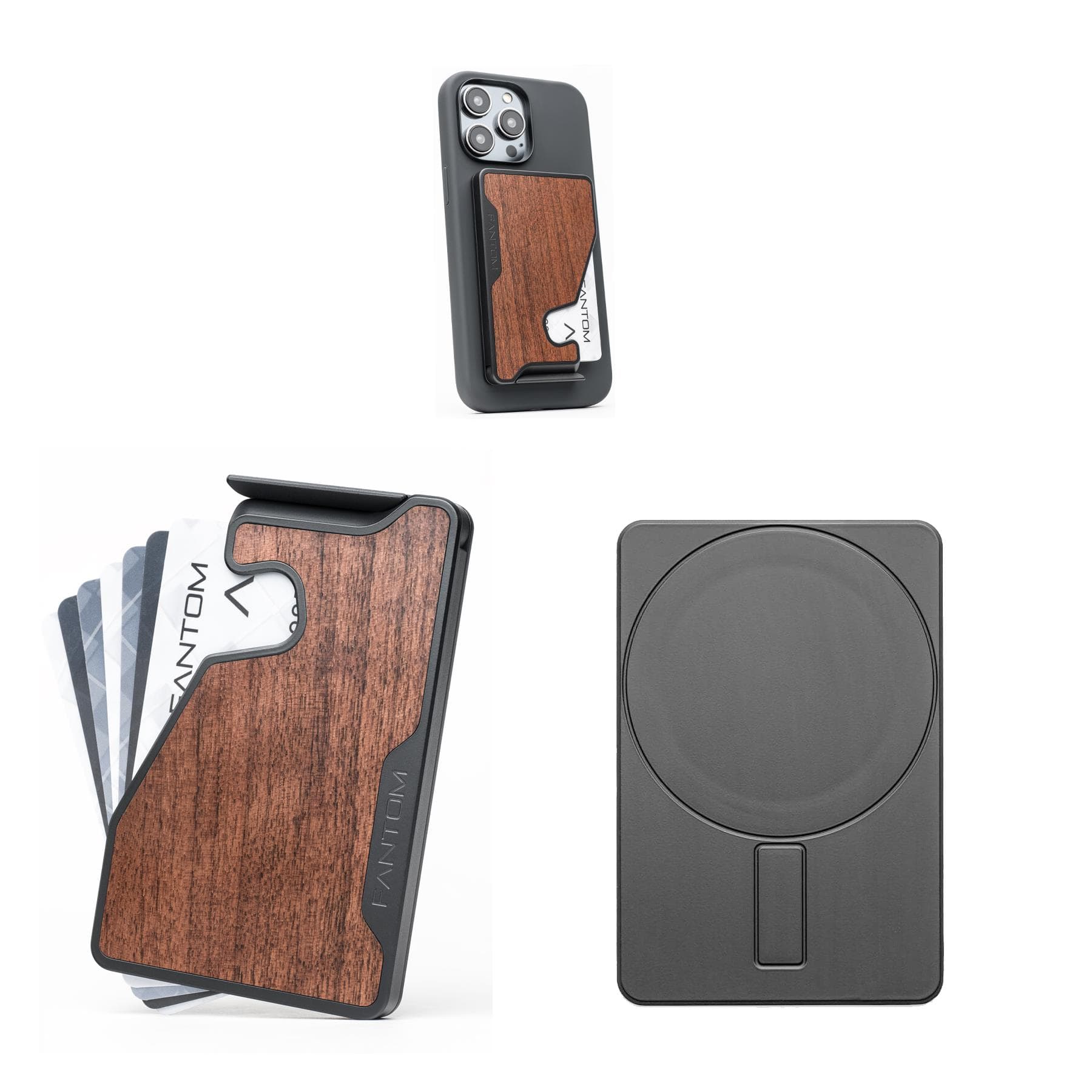 Fantom M Wallet, Extra Slim, Walnut with MagSafe Sticker
