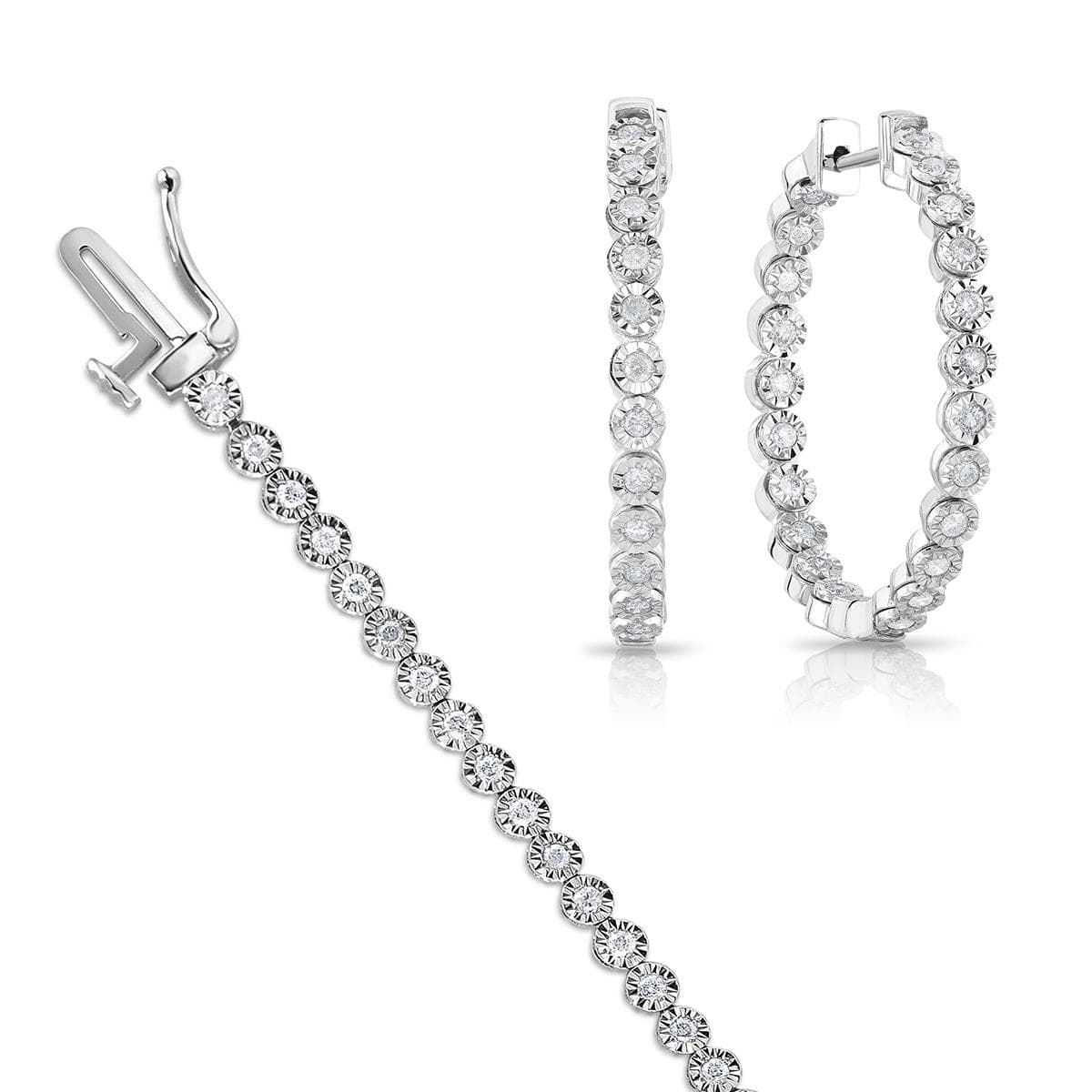 Diamond Bracelet & Earring Set