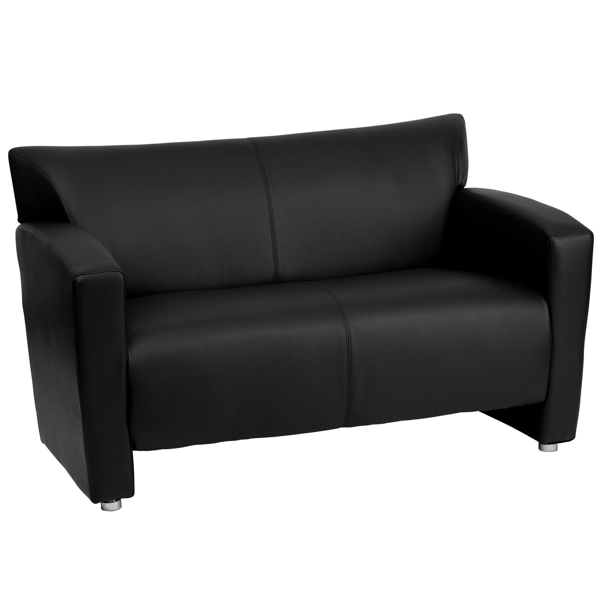 Brown LeatherSoft Loveseat w/ Extended Panel Arms
