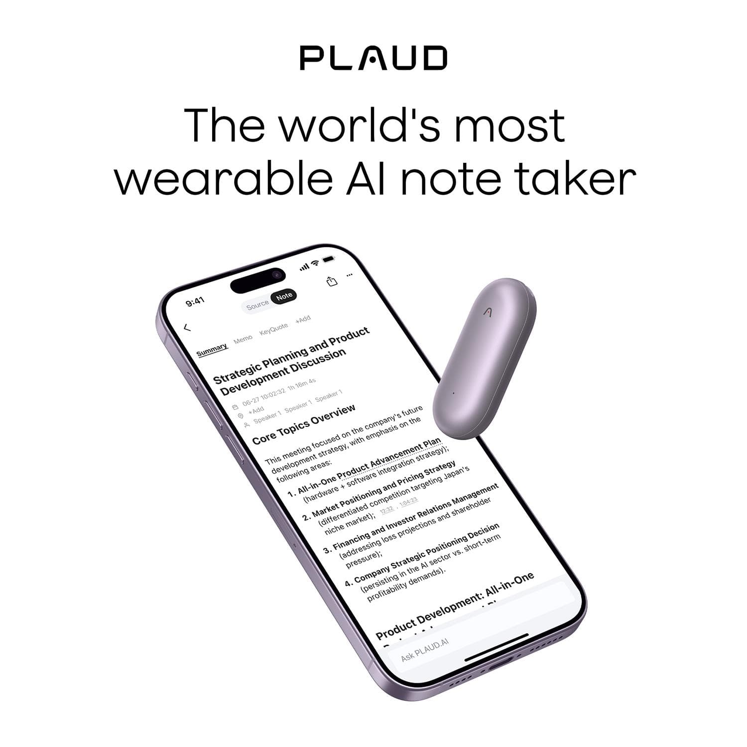 Plaud NotePin S-Purple