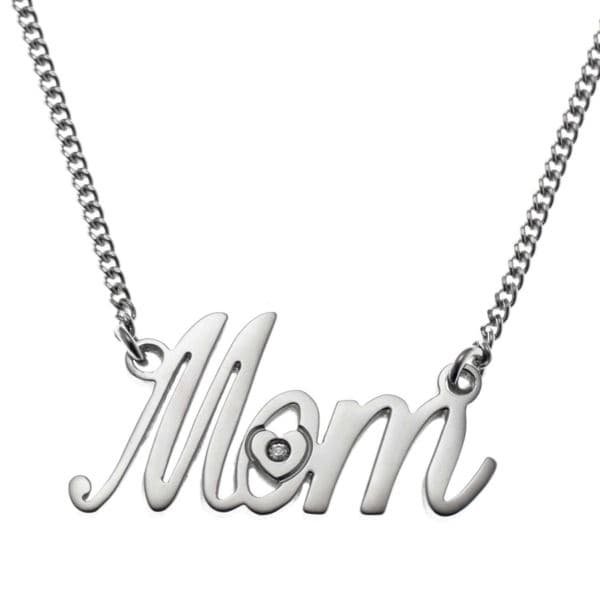 Script Mom Pendant Necklace