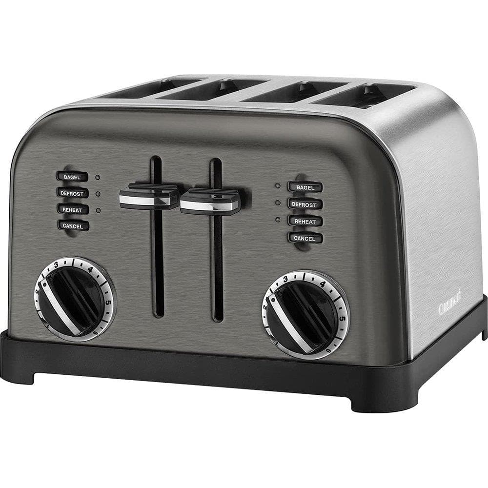 Metal Classic 4-Slice Toaster-Black Stainless