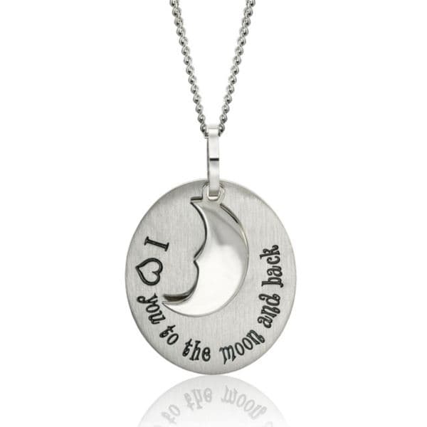 Joyful Sentiments I Heart You To The Moon And Back Pendant Necklace