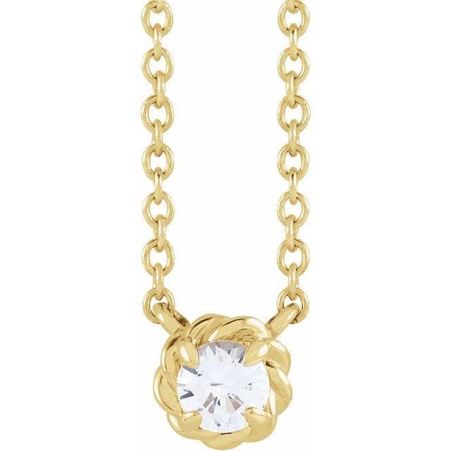 14K Y 1/10 CT NTL Dia ClW 18" Necklace