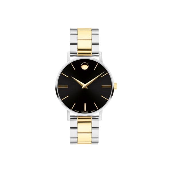 Corporate Classic Ladies. SS/Yellow PVD Case & Bracelet. Black Dial with markers