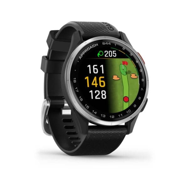 Approach S44 Silver Aluminum Bezel/Black Silicone Band