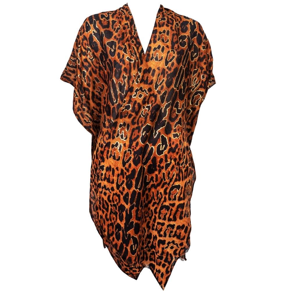 Animal Print Kimono with Gold Foil
