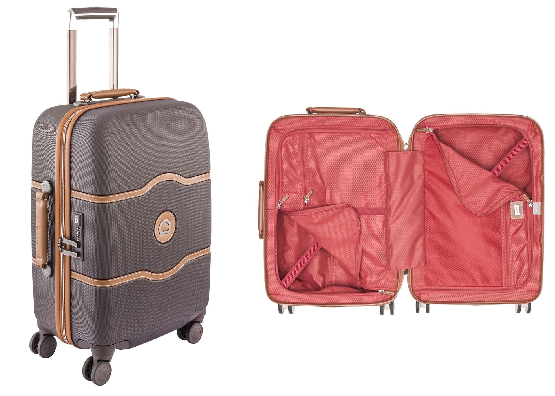 Delsey Chatelet Air 2.0 Hardshell Carry-On Luggage with Spinner Wheels in Chocolate