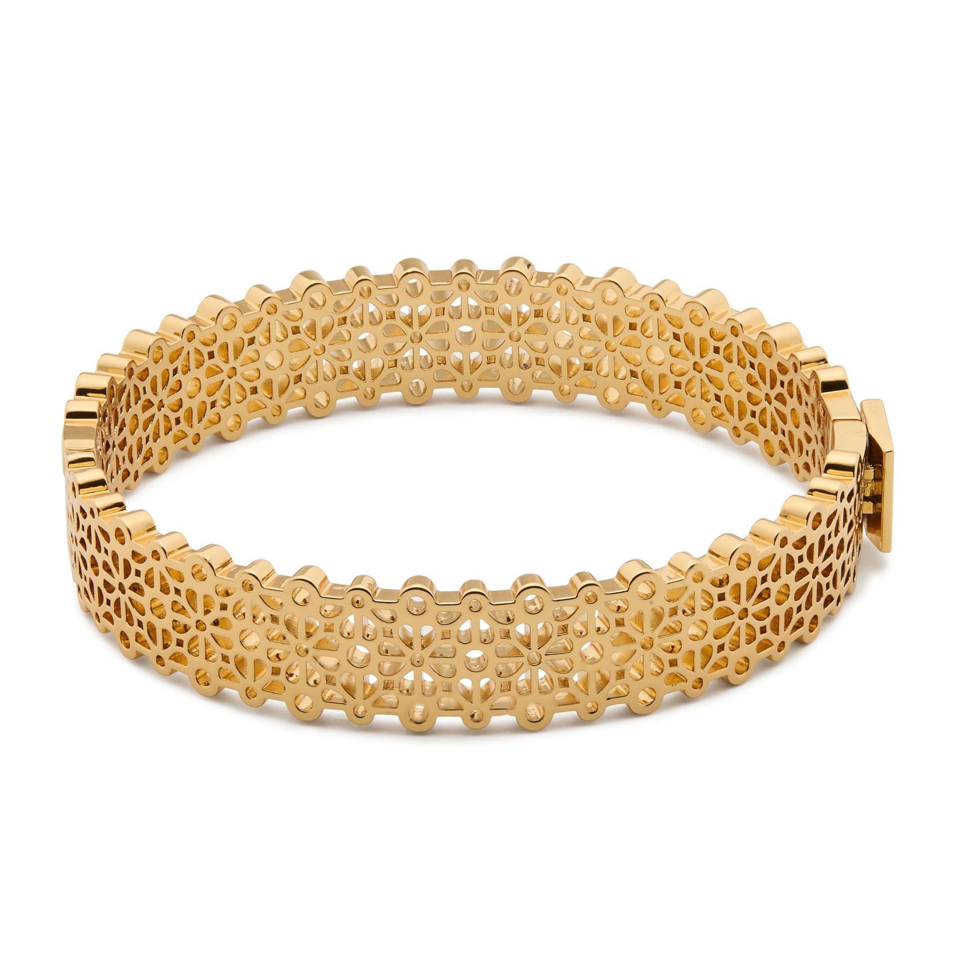 Spade Flower Lace Thin Bangle - Gold