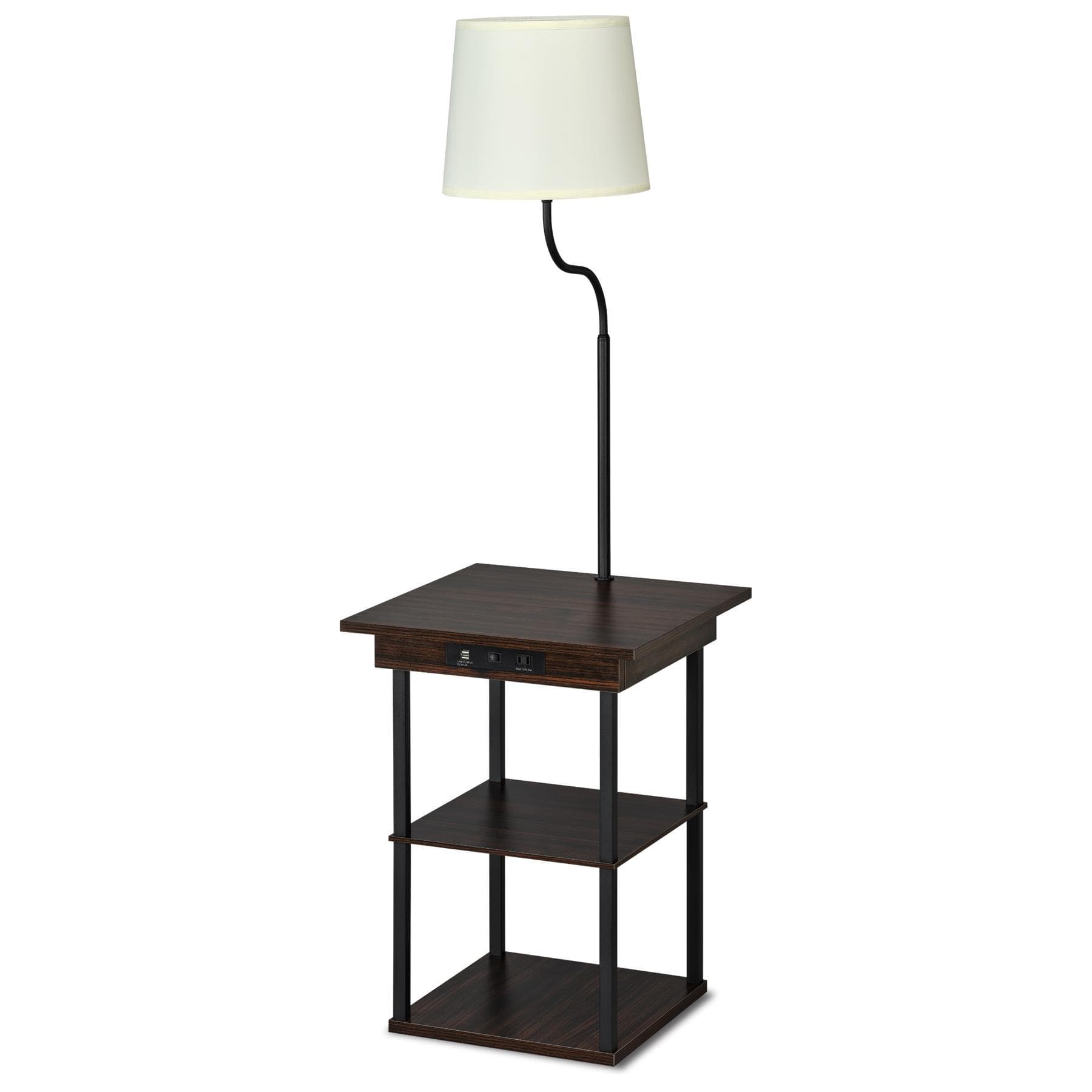 DecorTech End Table with Lamp and Power Station