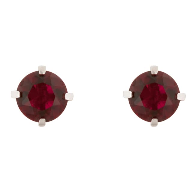 Ruby Cubic Zirconia Stud Earrings