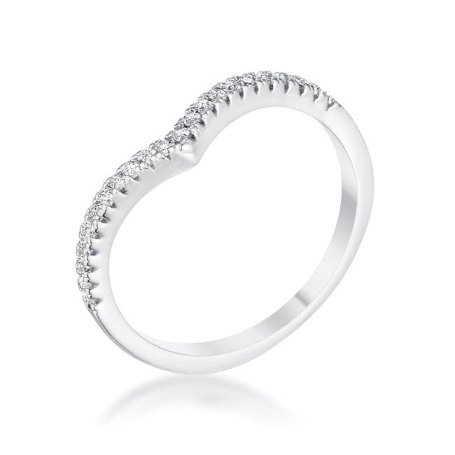 Chevron CZ Stacking Ring