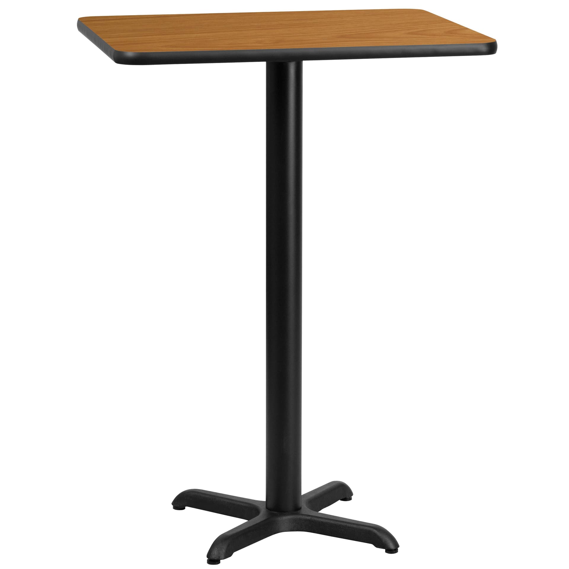 24" x 30" REC Natural Laminate Table Top & 22" x 22" Bar Height Table Base