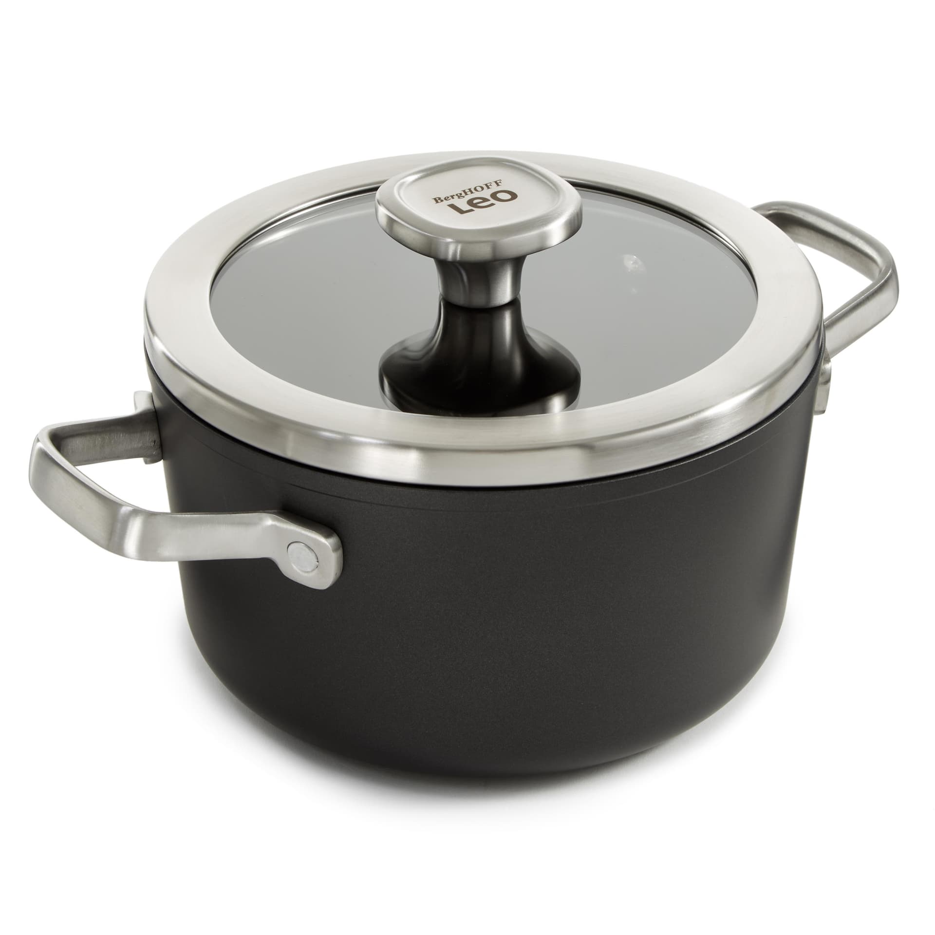 Leo Graphite 8" Recycled Aluminum Ceramic NS 3.3Qt Cov Saucepan