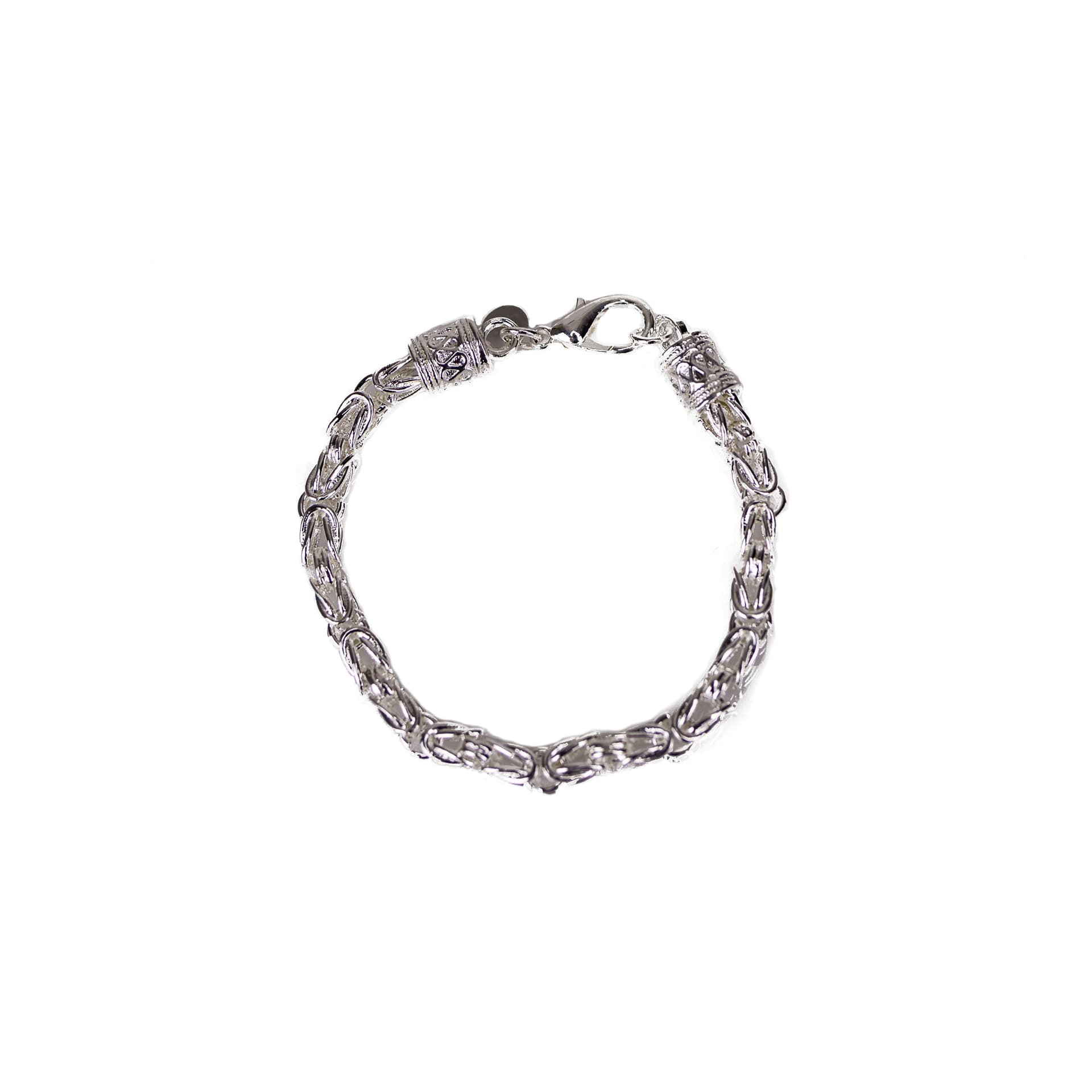 Silver Toned Byzantine Link Bracelet