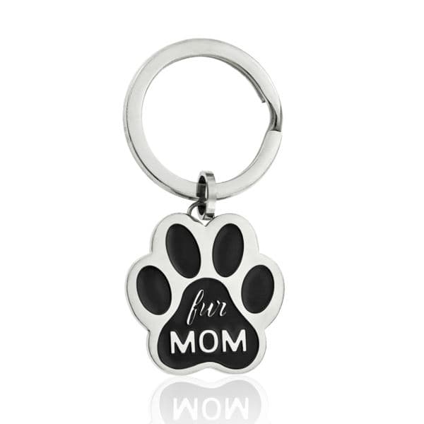 Fur Mom Paw Print Keyring