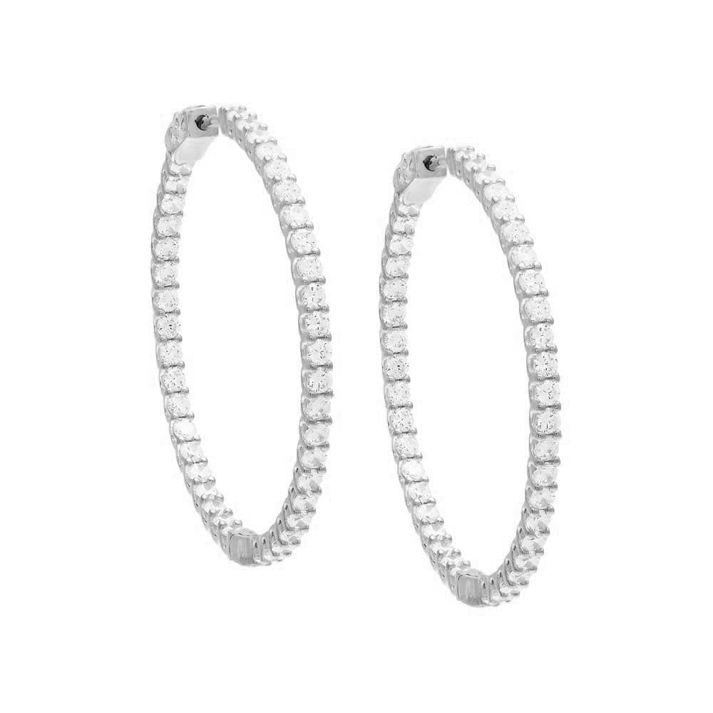 CZ Thin Round Hoop Earring Size 45MM