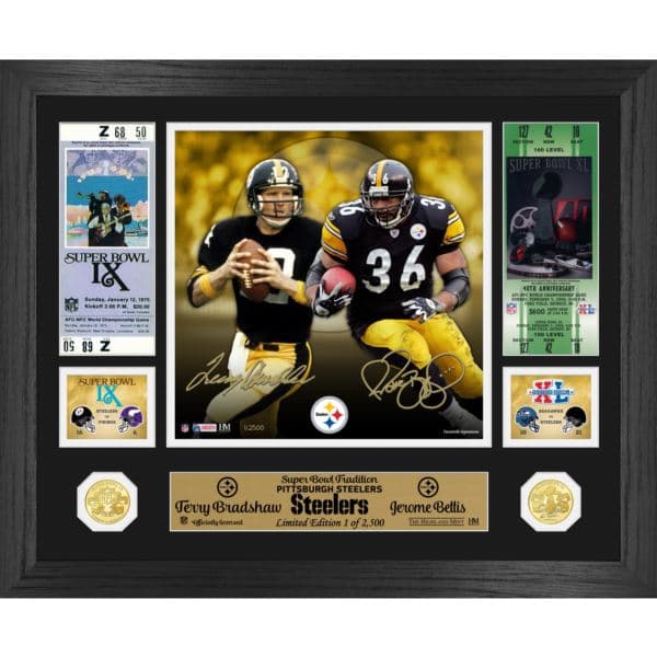 Bradshaw & Bettis Steelers Super Bowl Traditions Photo Mint