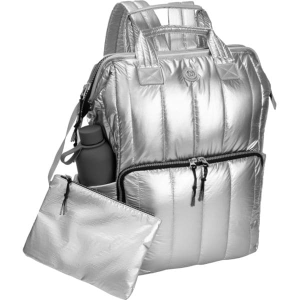 Metallic Quilted Backpack Size 18"