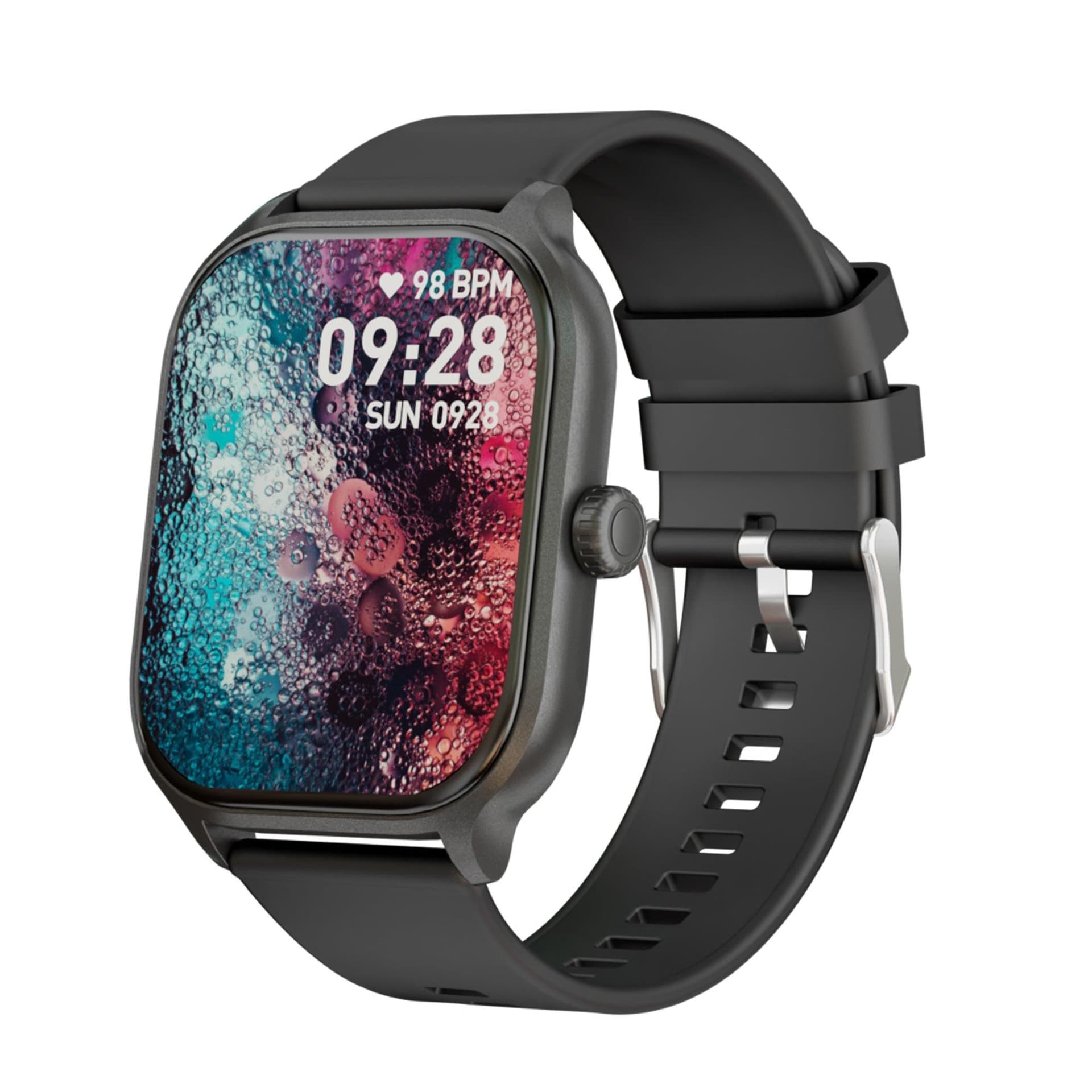SXW 2" Touchscreen BT Smartwatch w/ Heart Rate Monitor Black