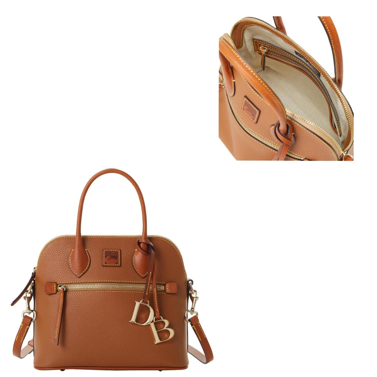 Pebble Grain Domed Satchel