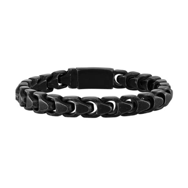 Bulova Link 10mm Black Stainless Steel Bracelet 8.5"