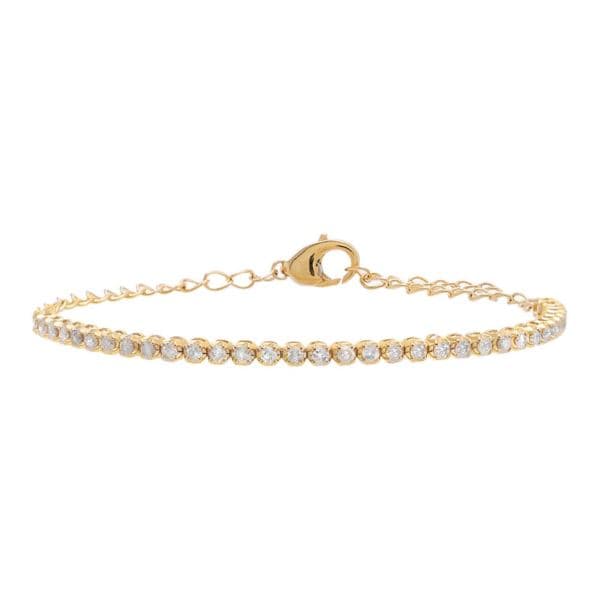 Mini Diamond Tennis Bracelet 14K Size 7"