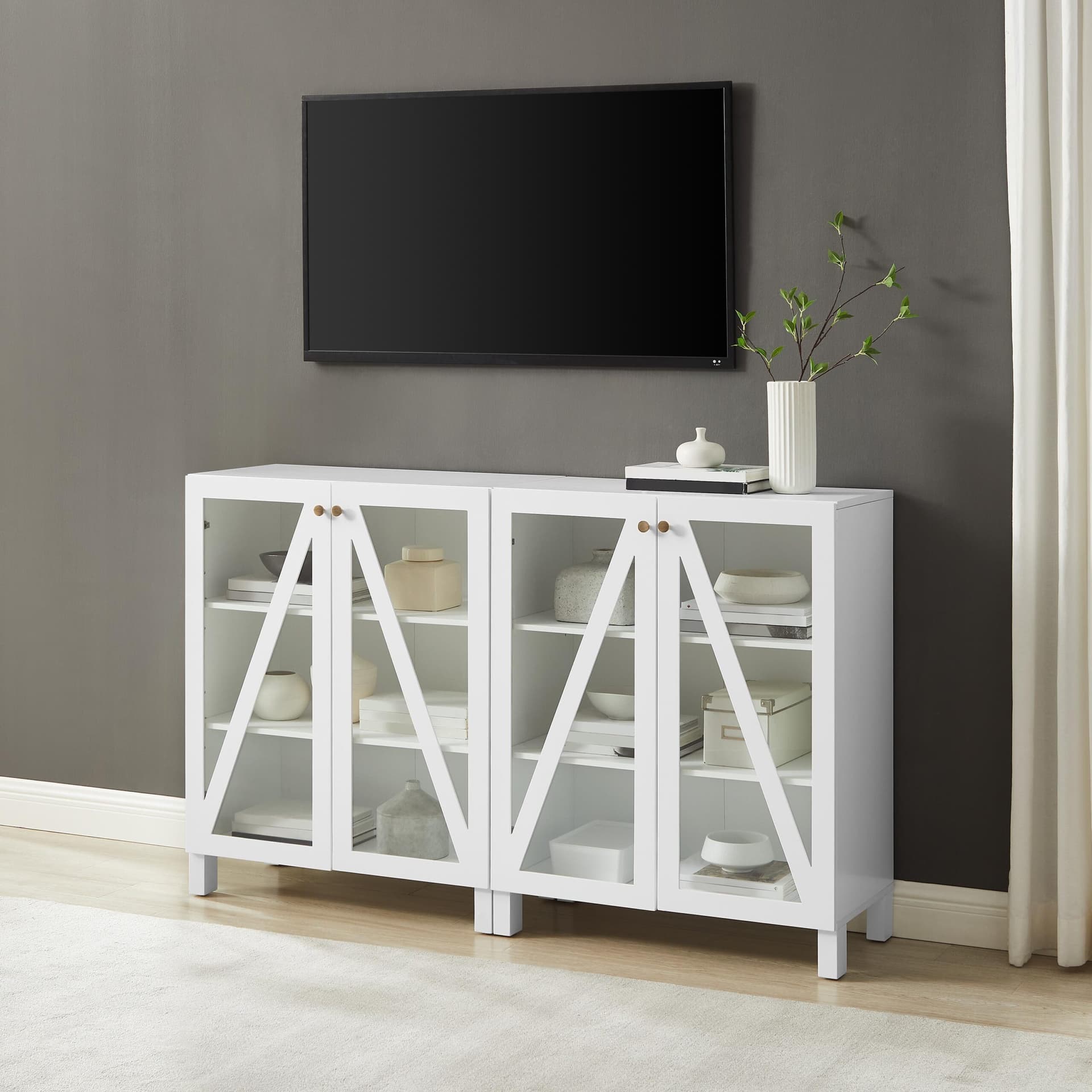 Cassai 2-Piece Media Sideboard Cabinet Set