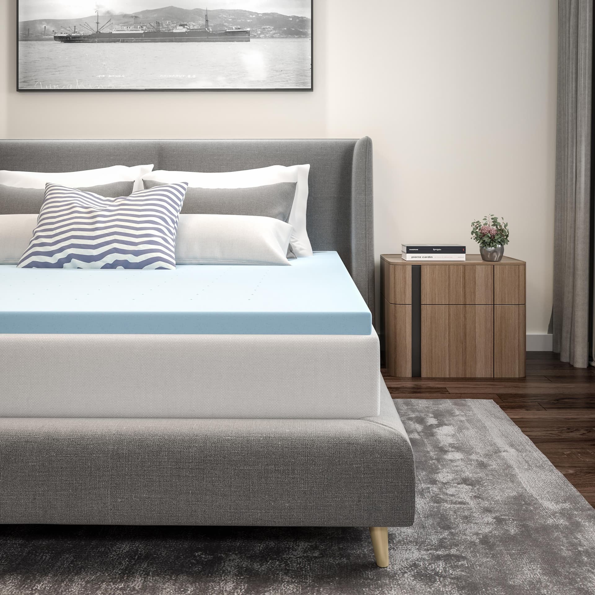 2" Cool Gel Infused Hypoallergenic Cooling Memory Foam Mattress Topper - Queen