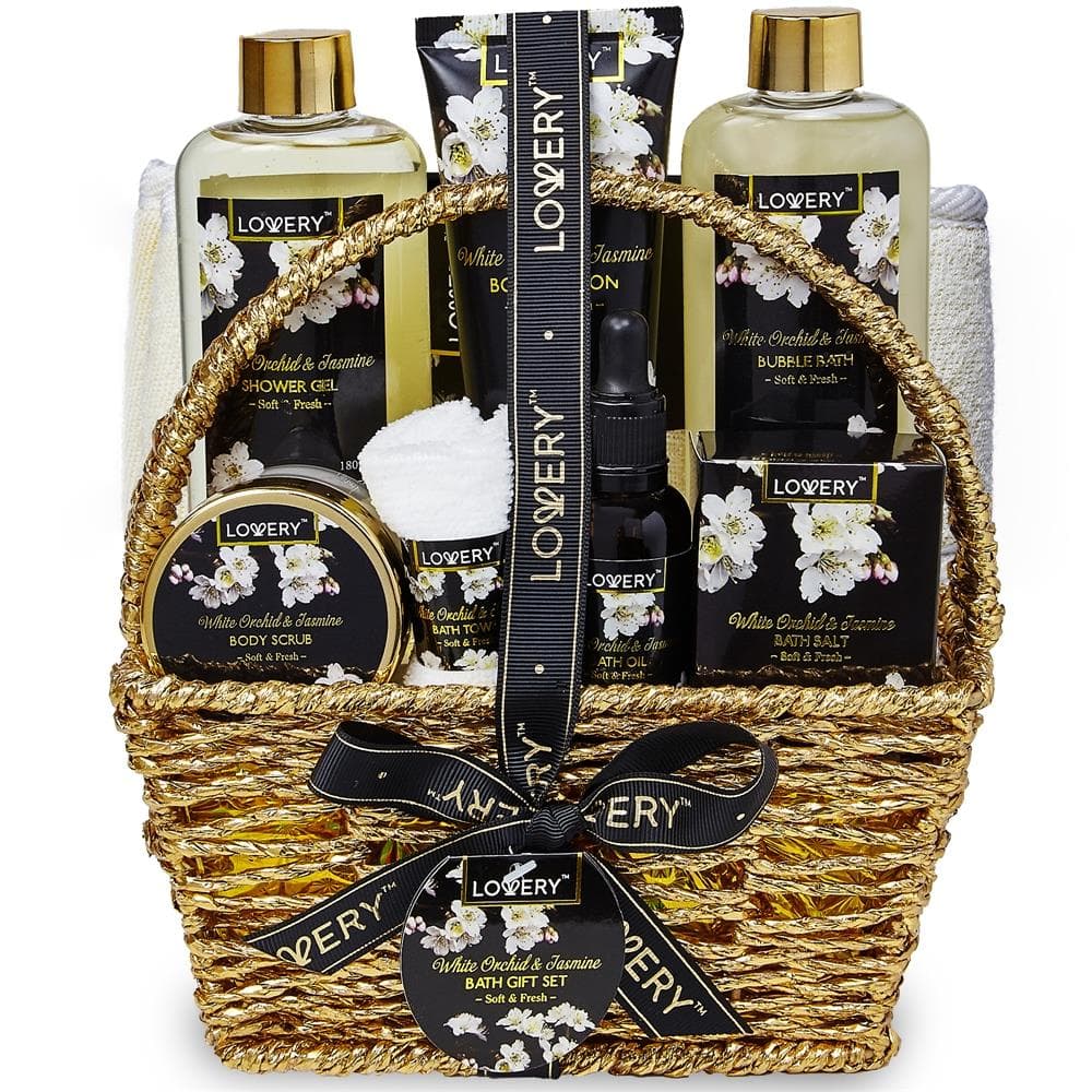 White Orchid Home Bath Set Size 8 Pieces