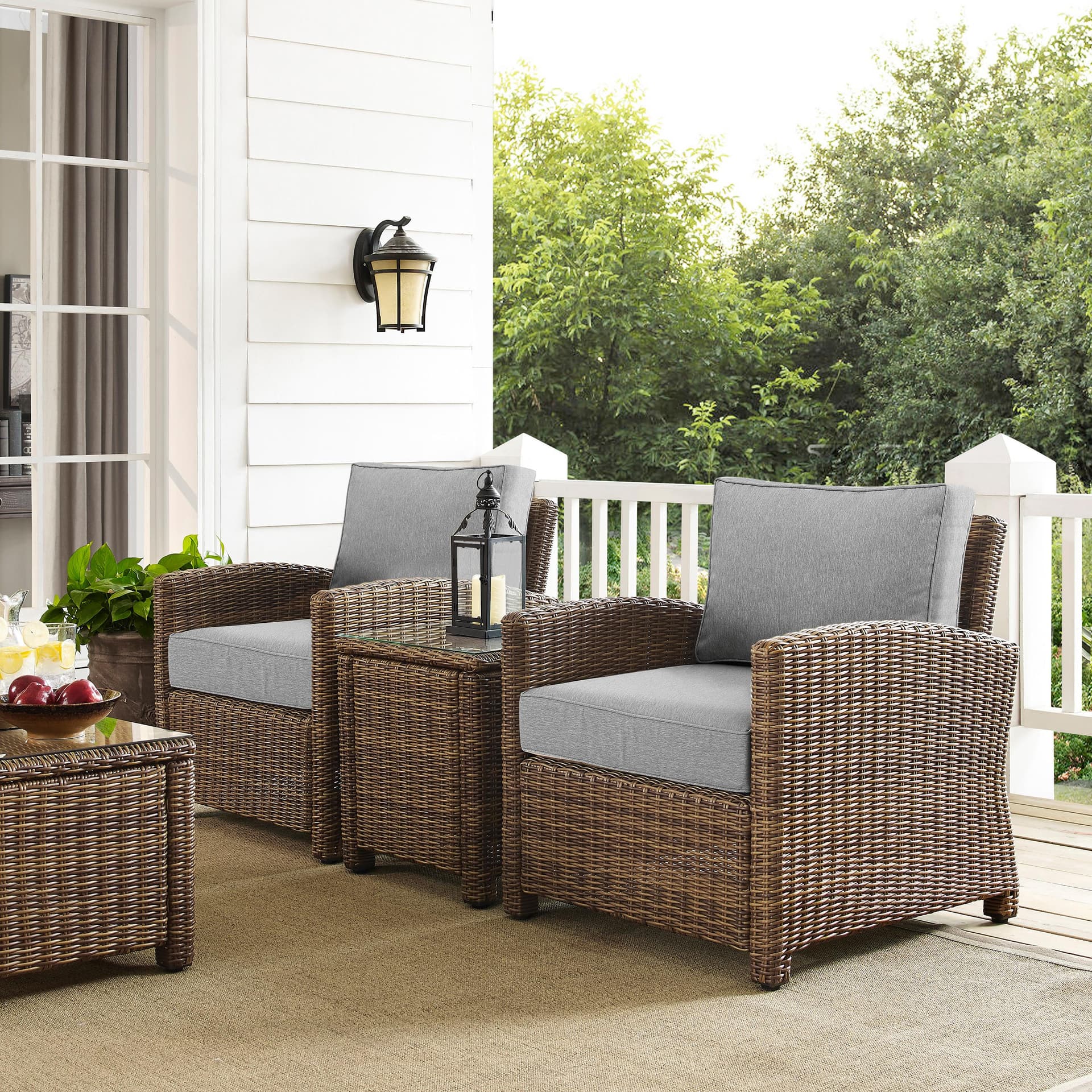Bradenton 3Pc Wicker Outdoor Chair Set