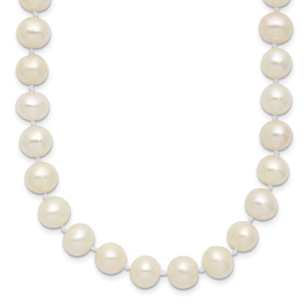 Sterling Silver 7-8mm White Freshwater Cultured Pearl Necklace 20"