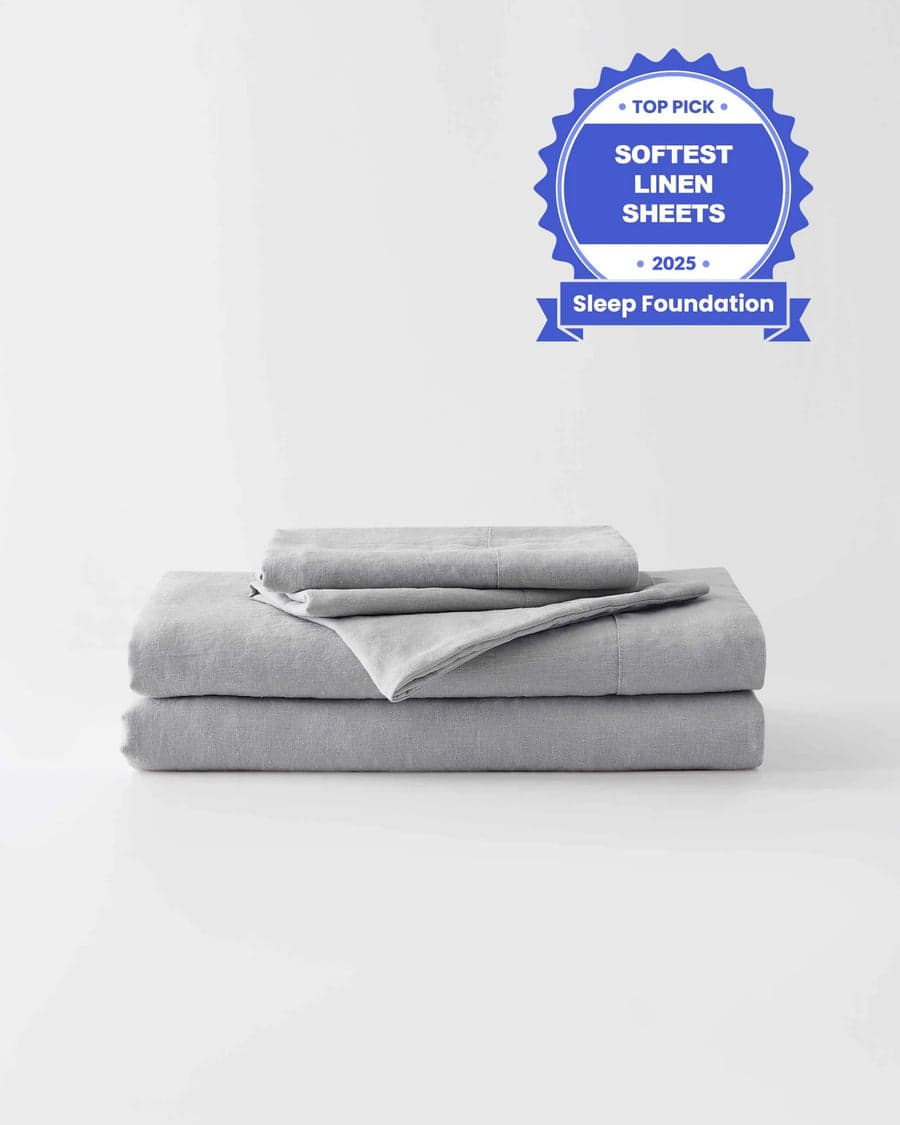Stonewashed Linen Sheets Set - Dove Grey, King