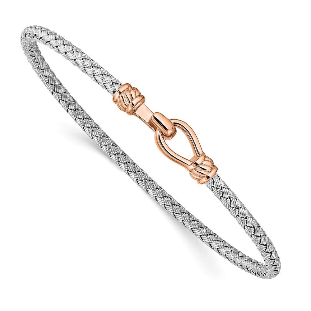 Sterling Silver & Rose Gold-plated Flexible Cuff