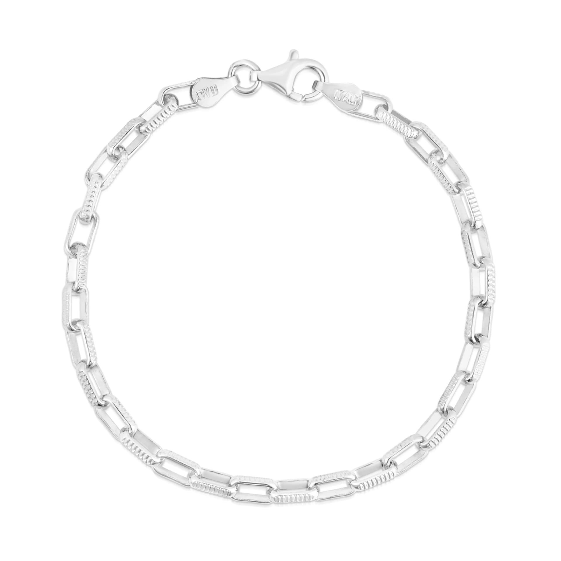 Diamond Cut Paperclip Bracelet