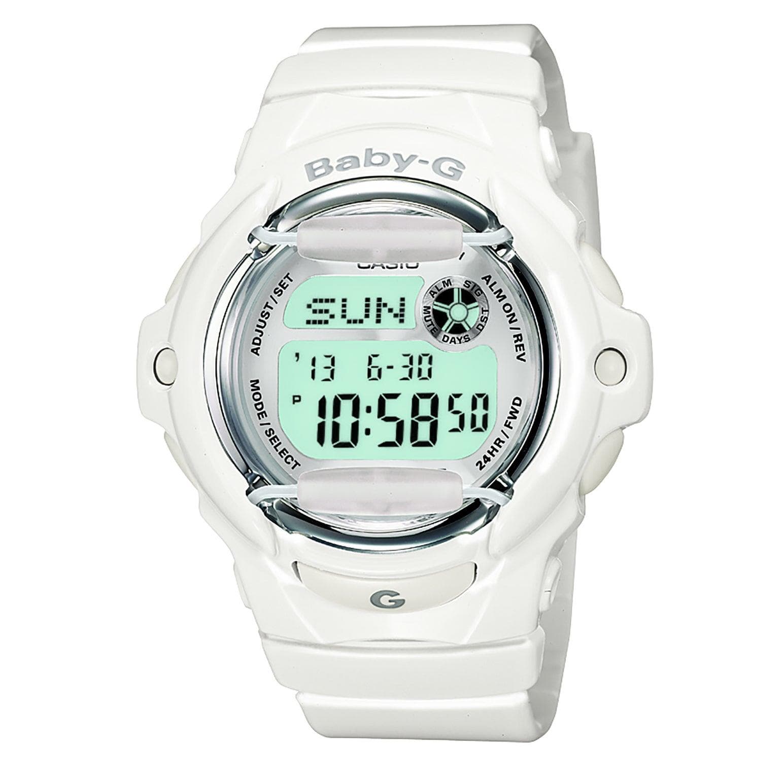 Ladies Baby-G White Digital Resin Watch