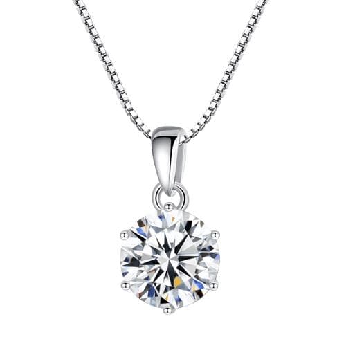 Sterling Silver 7mm Round Cut Moissante Stud Pendant