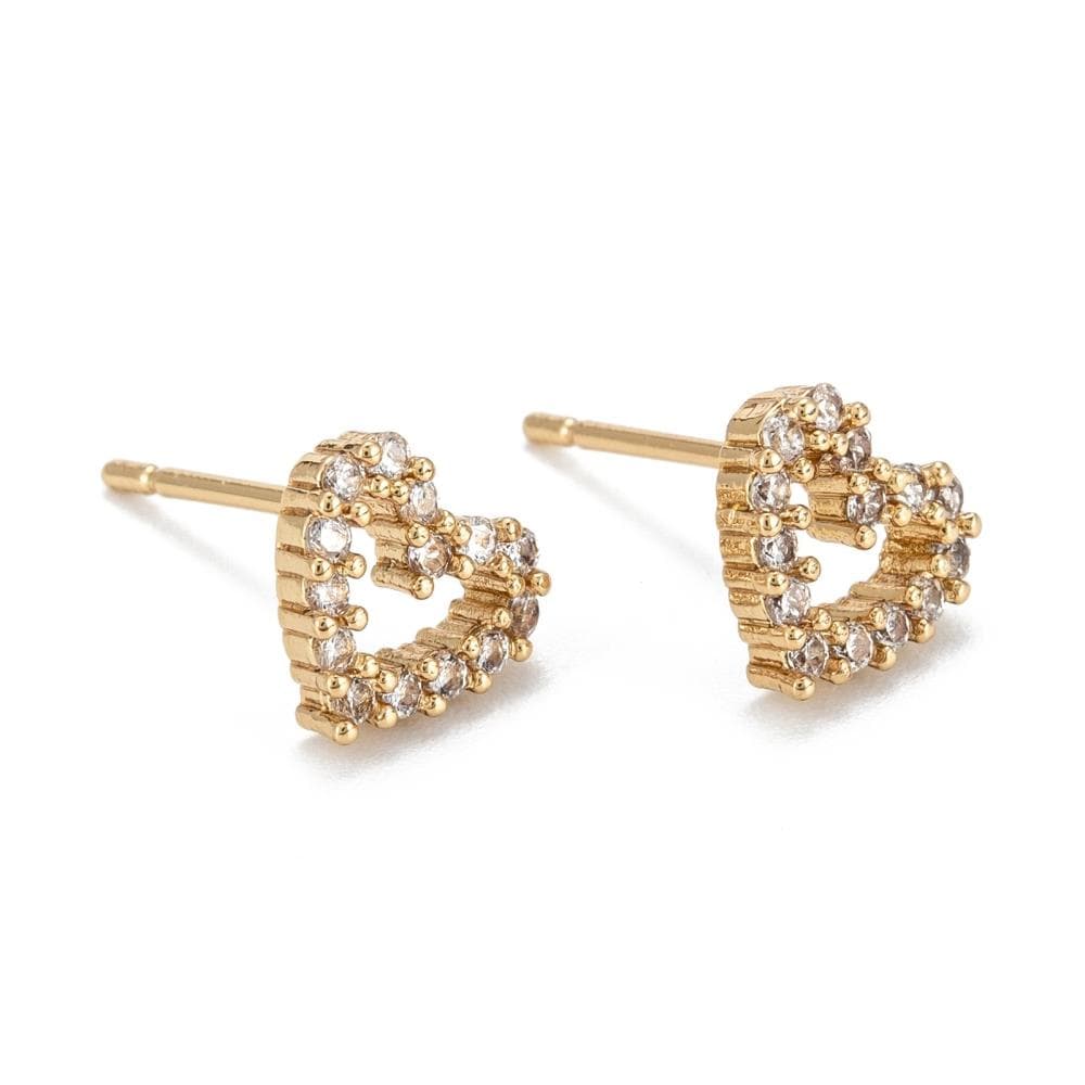 Sparkling Cubic Zirconia Open Heart Studs