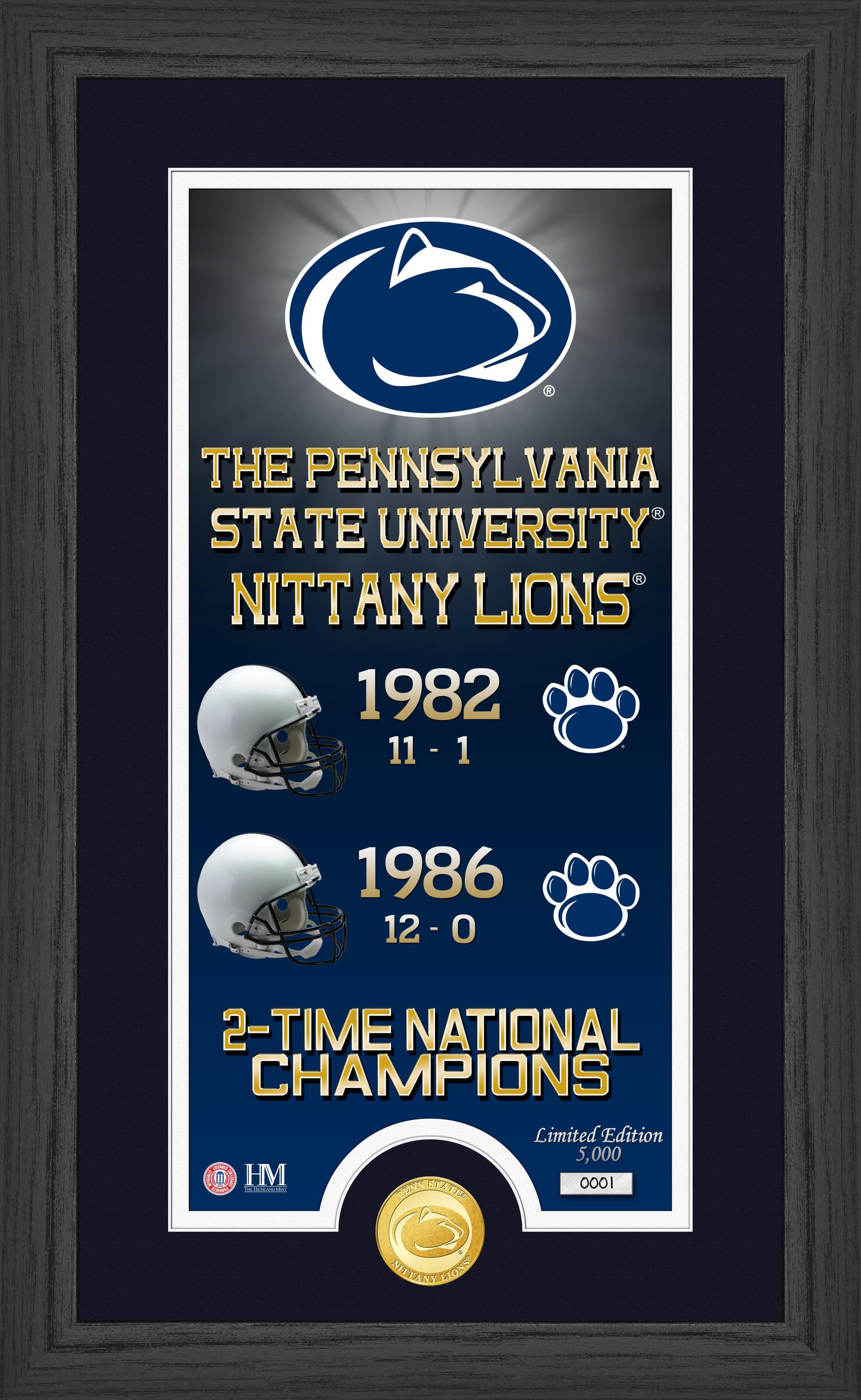 Penn State University Legacy Supreme Bronze Coin Panoramic Photo Mint