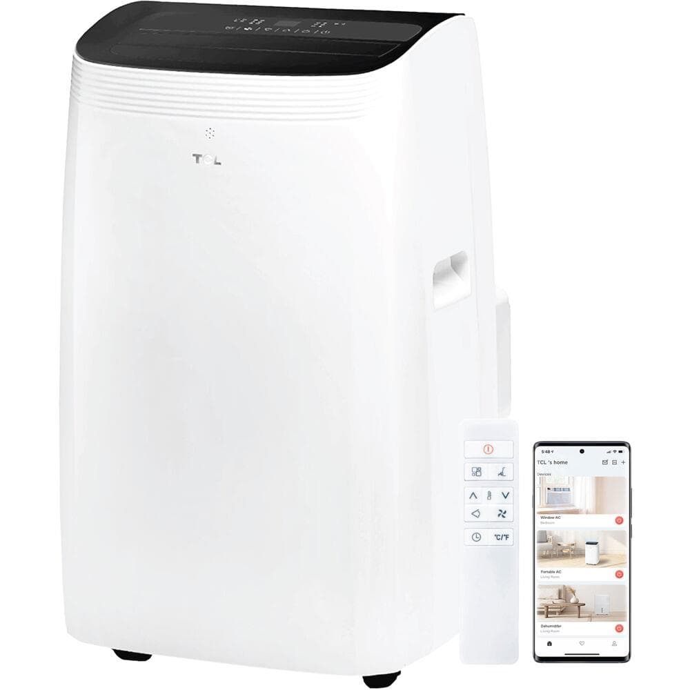 TCL 10000 BTU Q-Series Dual Hose Portable Inverter AC with Heater, 450 Sq.Ft., Works with Smart Home